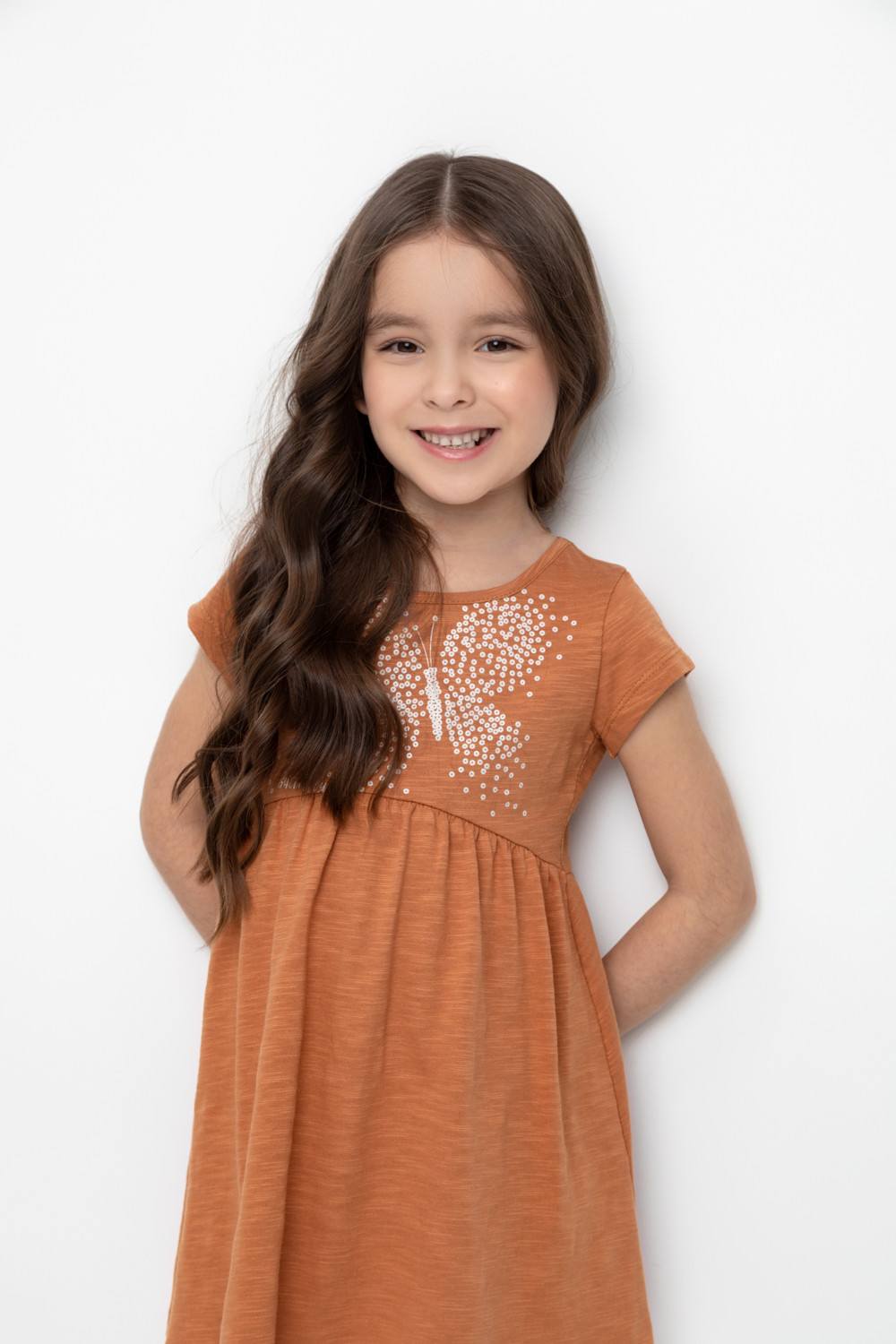 Платье для девочки, артикул: К 5732, цвет: коричневый, фото 6