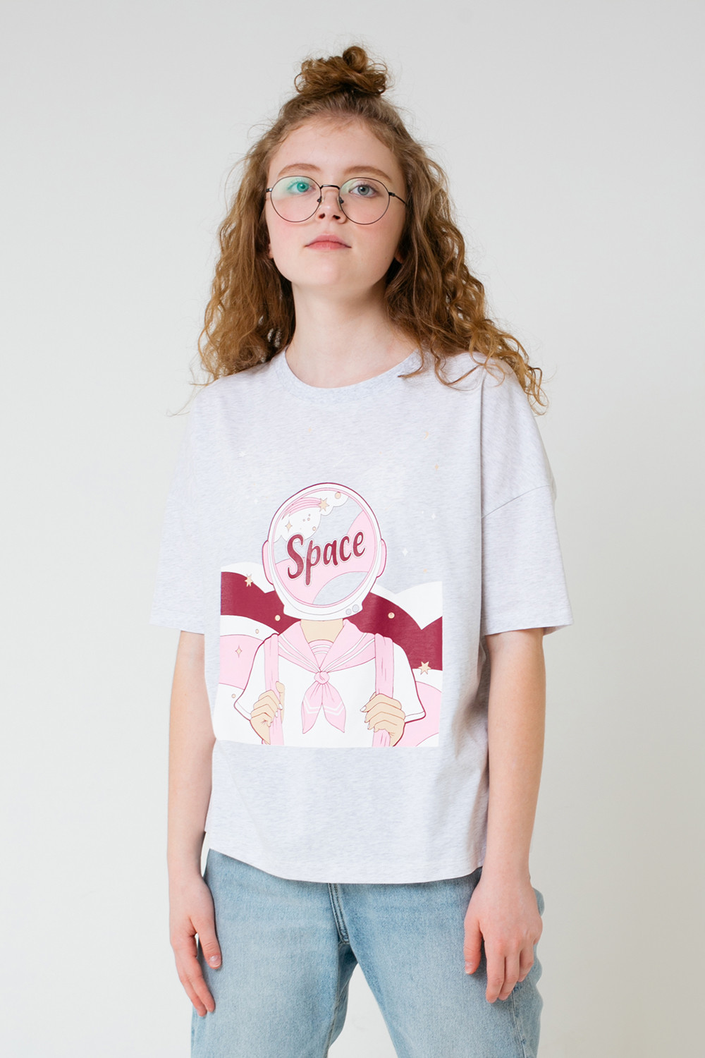 Футболки подростковые для девочки, артикул: КБ 301563, цвет: светло-серый5