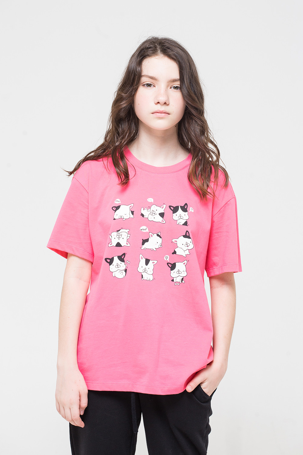 Футболки подростковые для девочки, артикул: КБ 301187, цвет: ярко-розовый