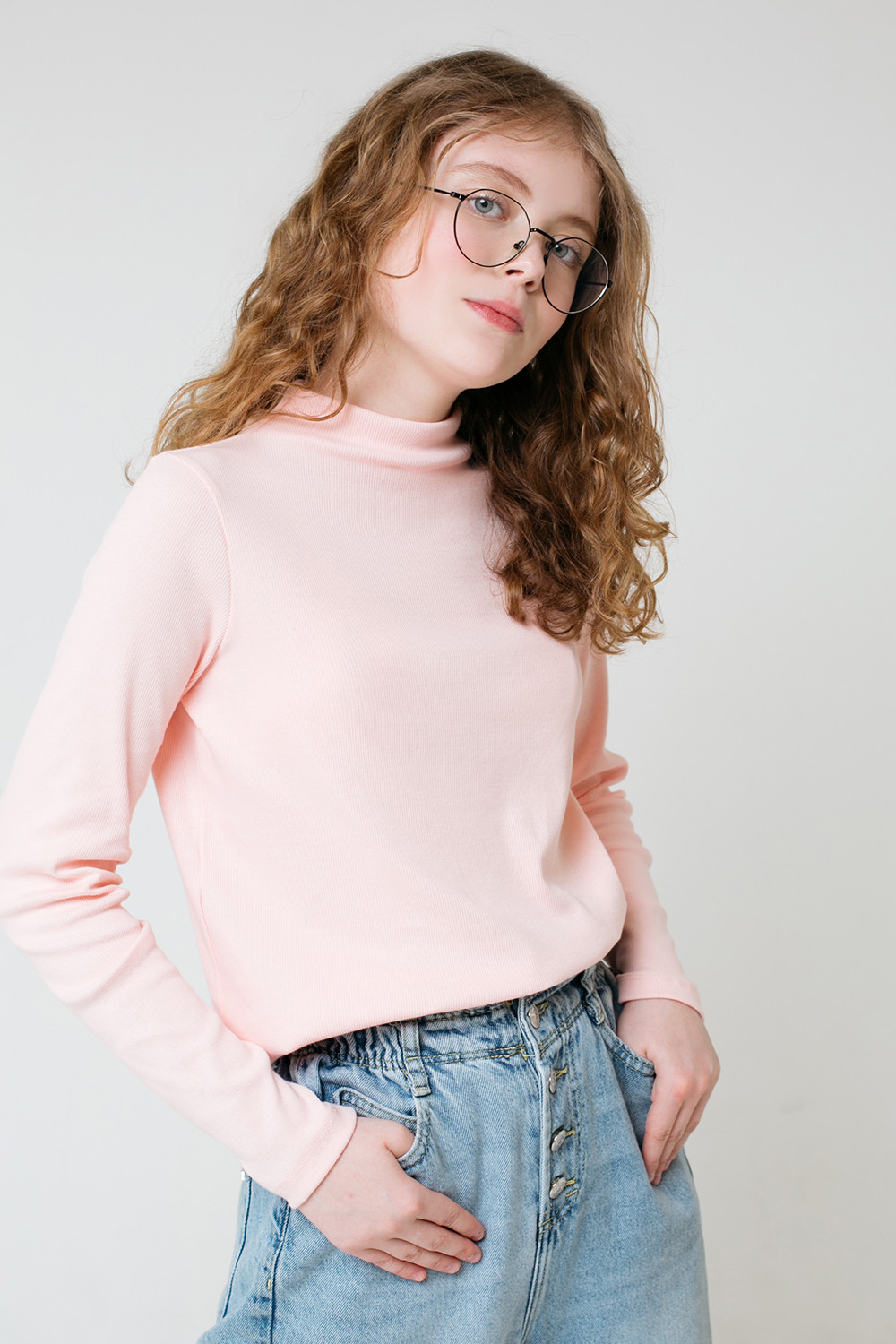 Водолазки подростковые для девочки, артикул: КБ 301435, цвет: светло-розовый