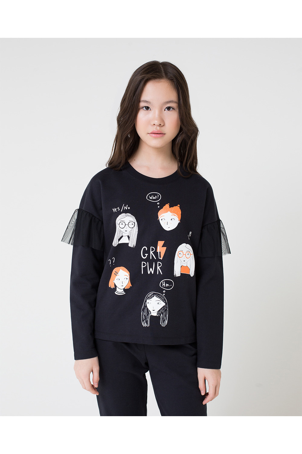 Свитшоты для девочки, артикул: КБ 300841, цвет: черный3