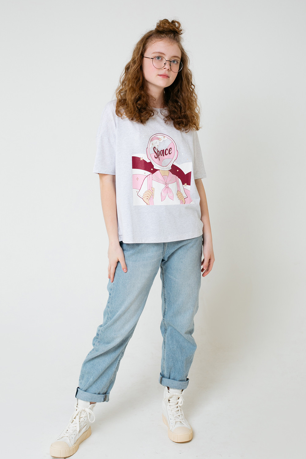 Футболки подростковые для девочки, артикул: КБ 301563, цвет: светло-серый5, фото 3