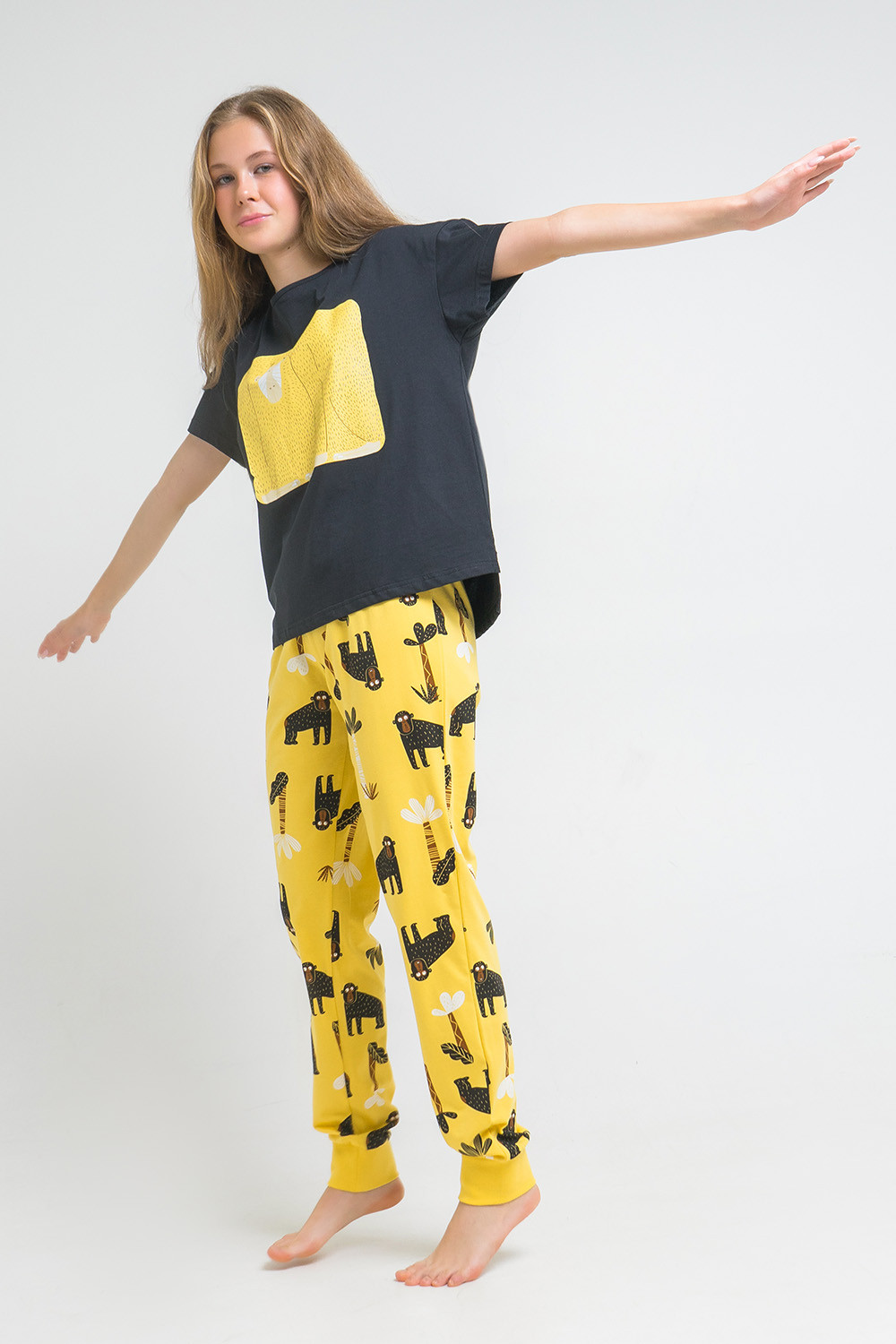 Пижамы для девочки, артикул: КБ 2768, цвет: черный3, фото 3