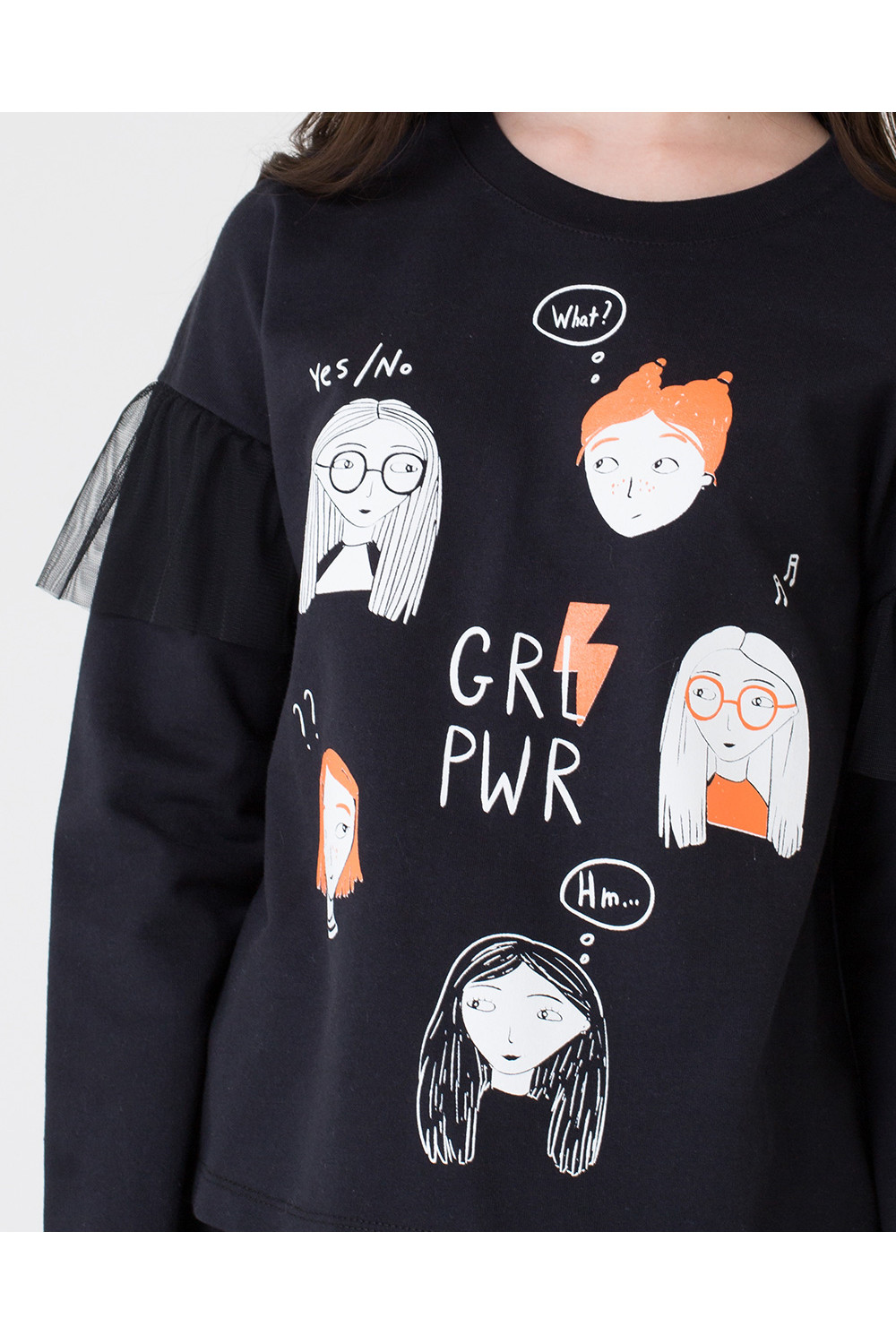 Свитшоты для девочки, артикул: КБ 300841, цвет: черный3, фото 3