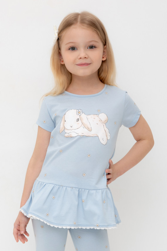 

Блузка для девочек CROCKID, КР 302746-1, цвет - голубой, Блузка