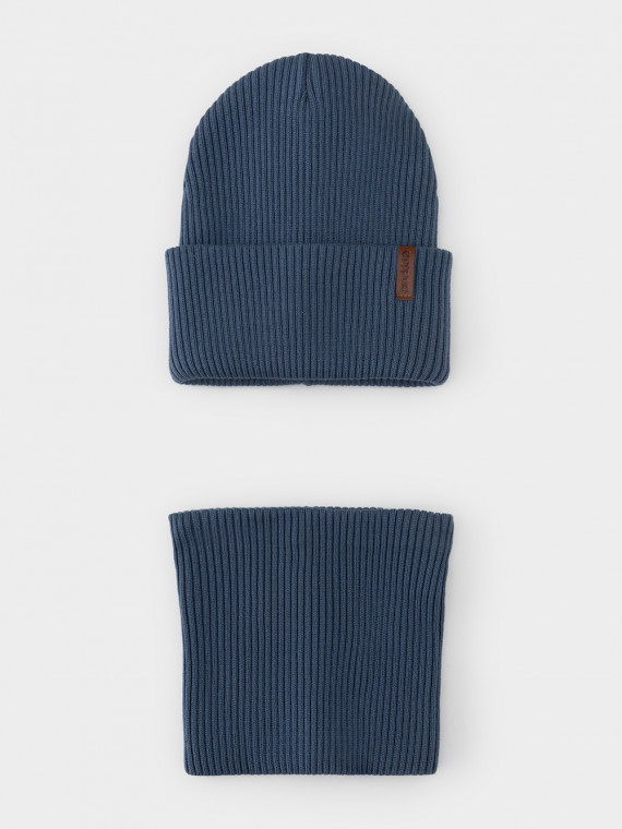 Комплект демисезонный шапка и снуд для мальчиков CROCKID КВ 22019 цвет - синий 1919₽