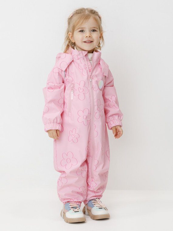 

Демисезонный комбинезон с утеплителем для девочки для девочек CROCKID, ВК 60088/н/21 Ал, цвет - розовый, Демисезонный комбинезон с утеплителем для девочки