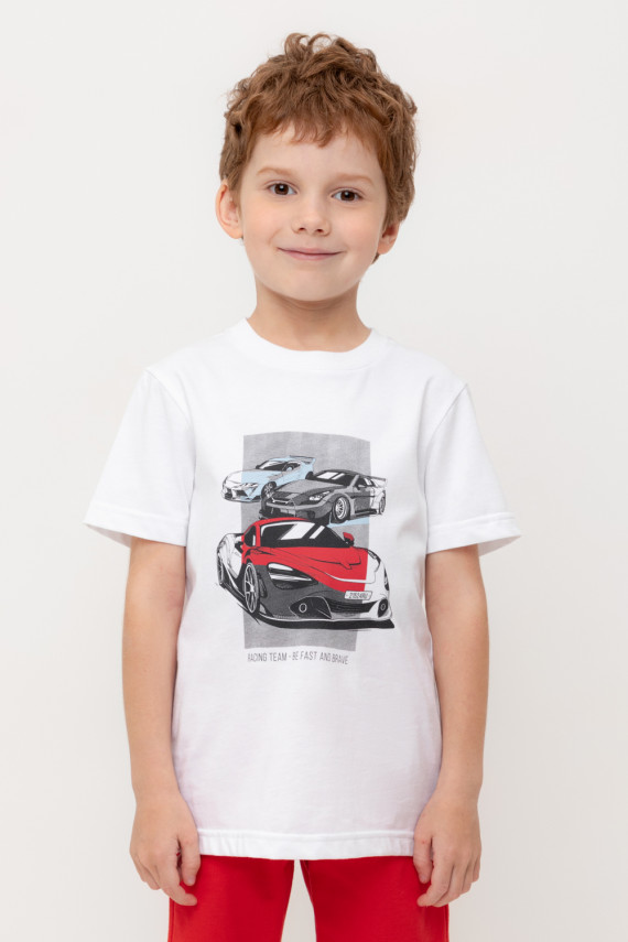 

Футболка для мальчиков CROCKID, КР 302721, цвет - белый, Футболка