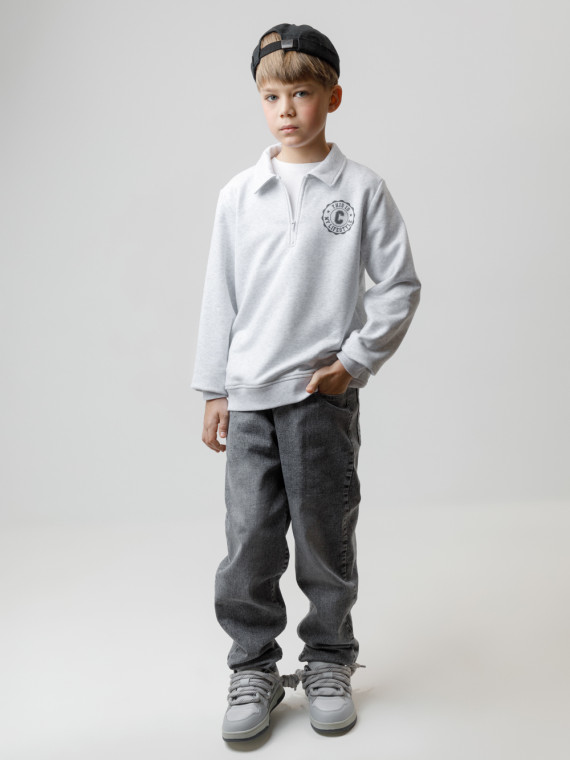 Свитшот для мальчика для мальчиков CROCKID КР 302798 цвет - светло-серый5 1519₽