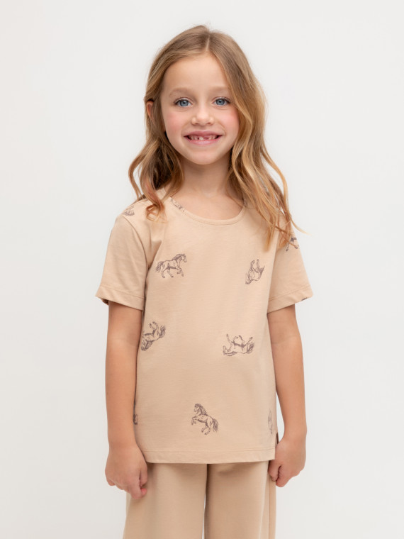 Футболка для девочек CROCKID КР 302664 цвет - бежевый 399₽