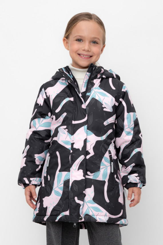 

Пальто для девочек CROCKID, ВК 38086/н/4 ГР, цвет - темно-серый, Пальто