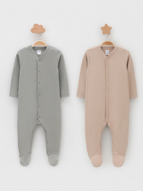 

Комбинезон для новорожденных CROCKID, К 6523-2уп, цвет - бежевый, Комбинезон