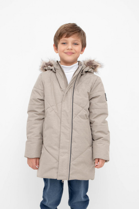 Пальто для мальчика с утеплителем нового поколения для мальчиков CROCKID ВК 360981 ГР цвет - кофейный 3999₽