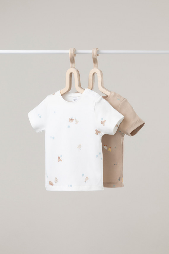 

Футболка для новорожденных CROCKID, К 301156-2уп, цвет - бежевый, Футболка