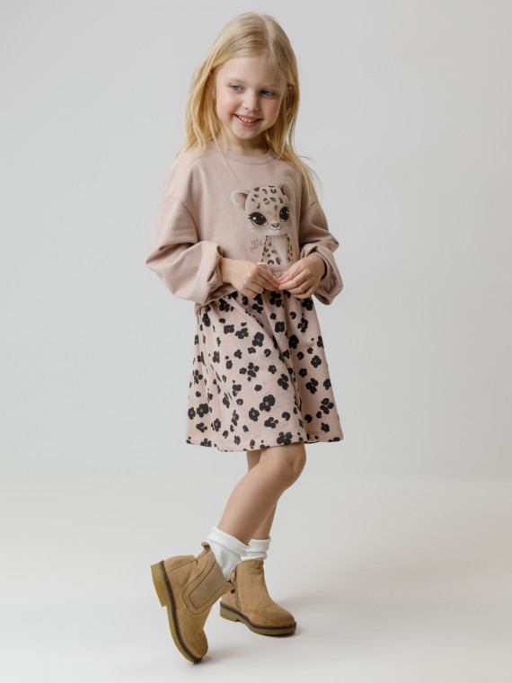 

Платье для девочек CROCKID, КР 5953, цвет - бежевый, Платье