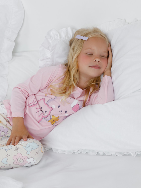 

Пижама для девочек CROCKID, К 1606, цвет - светло-розовый, Пижама