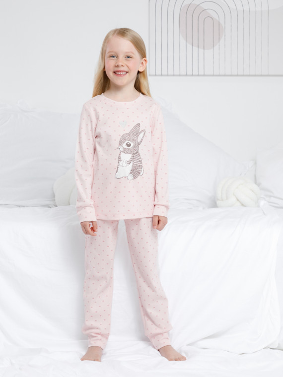 

Пижама для девочек CROCKID, К 1621, цвет - светло-розовый, Пижама