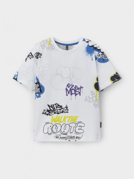 

Футболка для мальчиков CROCKID, КР 302979-1, цвет - белый, Футболка