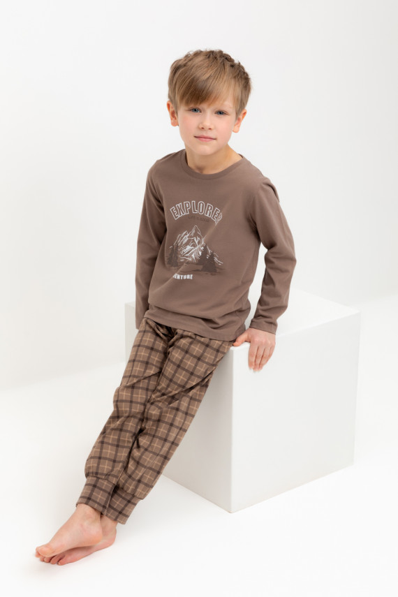 

Пижама для мальчиков CROCKID, К 1606, цвет - коричневый, Пижама