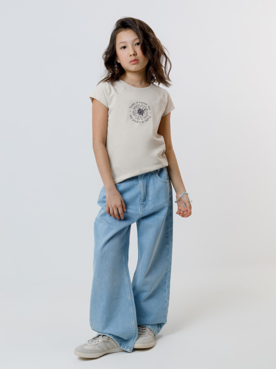 Футболка для девочек CROCKID КП 302763 цвет - бежевый 449₽