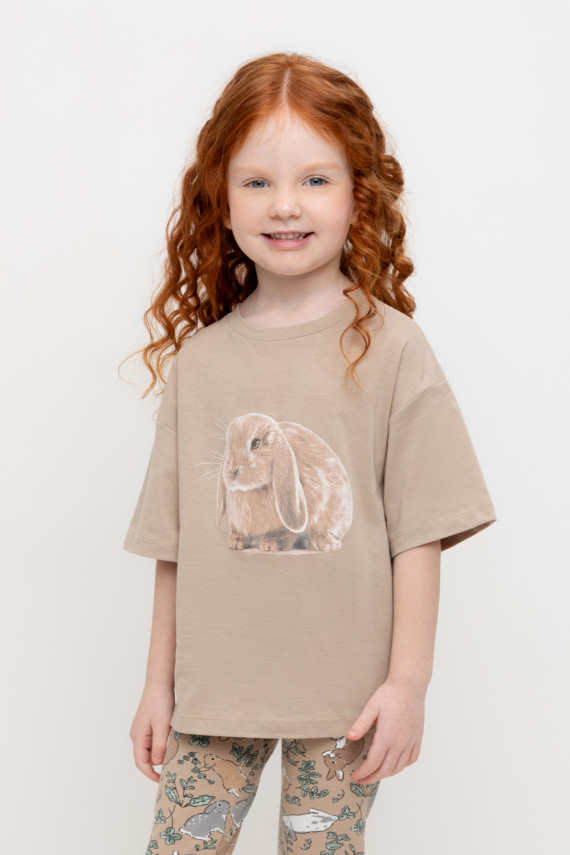 Футболка для девочек CROCKID КР 302648 цвет - бежевый 399₽