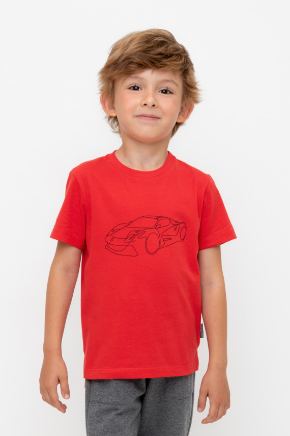 

Футболка для мальчиков CROCKID, КР 302633, цвет - красный, Футболка