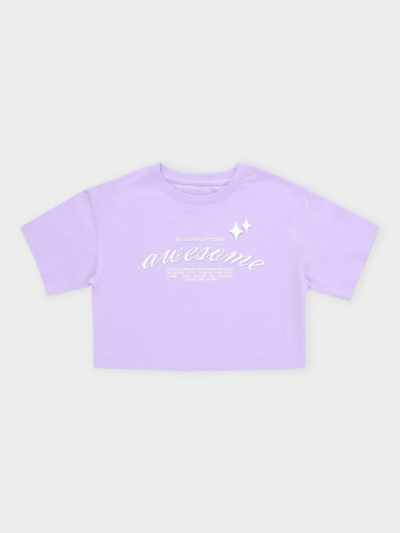 

Футболка для девочек CROCKID, КР 302936, цвет - фиолетовый, Футболка