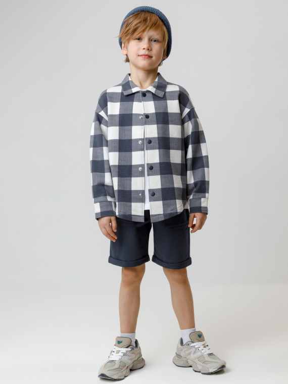 

Шорты из натурального хлопка для мальчика для мальчиков CROCKID, КР 400642, цвет - темно-синий, Шорты из натурального хлопка для мальчика