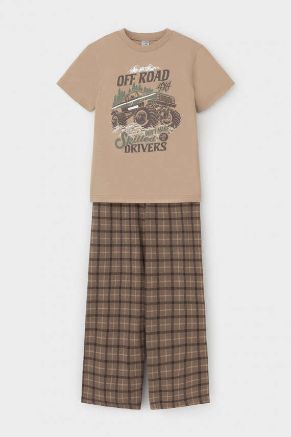 

Пижама для мальчиков CROCKID, К 1599-1, цвет - бежевый, Пижама