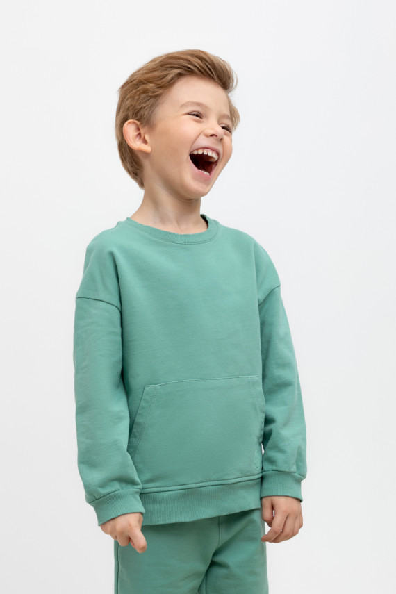 

Свитшот для мальчика для мальчиков CROCKID, КР 302431, цвет - зеленый, Свитшот для мальчика