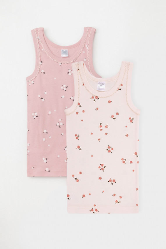 Майка для девочки в упаковке 2 шт для девочек CROCKID К 1181-2уп цвет - светло-розовый 639₽