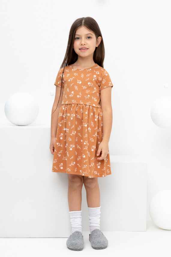 

Платье для девочек CROCKID, КР 5626, цвет - коричневый, Платье