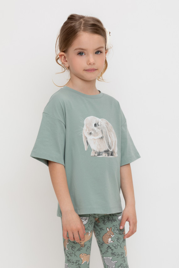 

Футболка для девочек CROCKID, КР 302648, цвет - минт, Футболка