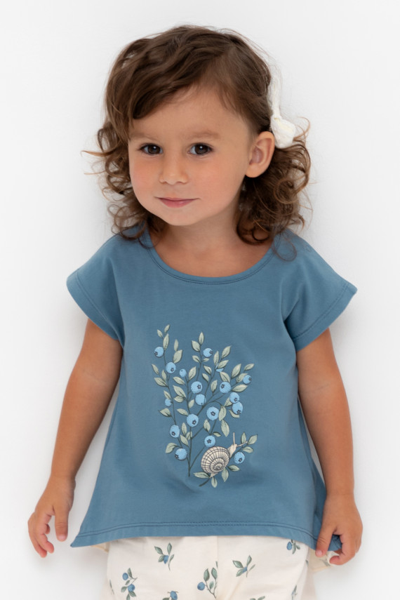 Футболка для девочек CROCKID КР 302319 цвет - синий 399₽