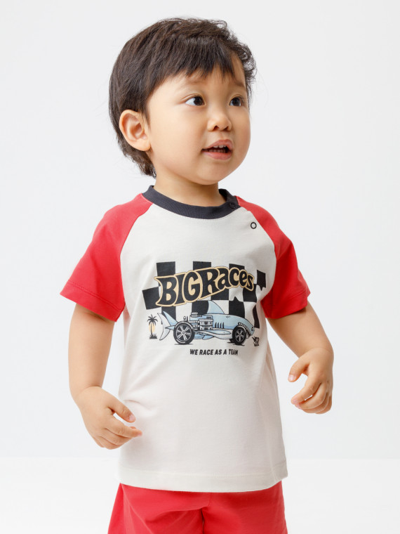 

Футболка для мальчиков CROCKID, КР 303022, цвет - сахар, Футболка