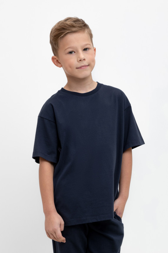 

Футболка для мальчиков CROCKID, КР 302401, цвет - темно-синий, Футболка