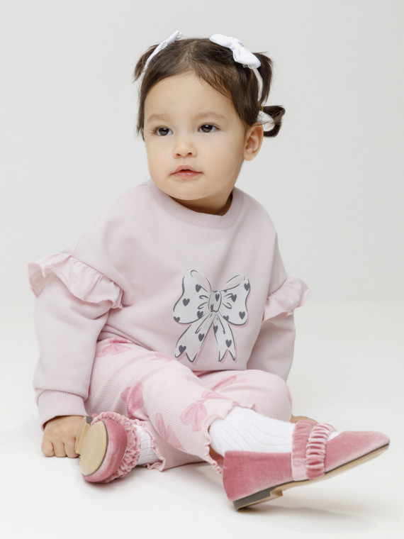 

Свитшот для девочки для девочек CROCKID, КР 303031, цвет - светло-розовый, Свитшот для девочки