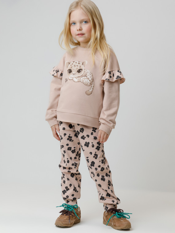 

Брюки для девочек CROCKID, КР 400868, цвет - бежевый, Брюки