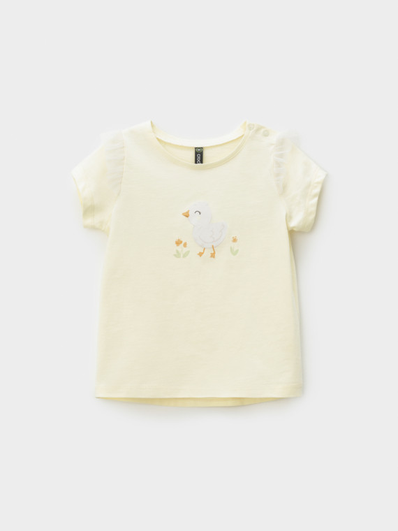 

Футболка для девочек CROCKID, КР 302966, цвет - желтый, Футболка