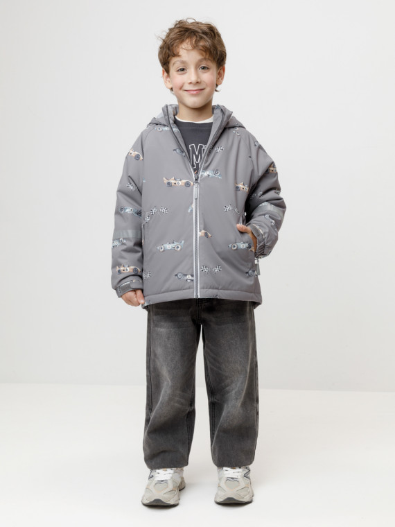 Демисезонная куртка для мальчика с утеплителем для мальчиков CROCKID ВК 30161н1 ГР цвет - кофейный 3199₽