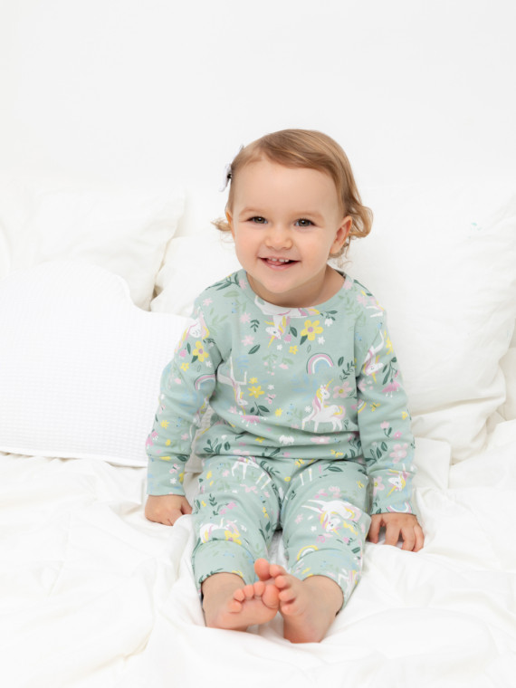 Пижама для девочек CROCKID К 1552 цвет - голубой 879₽