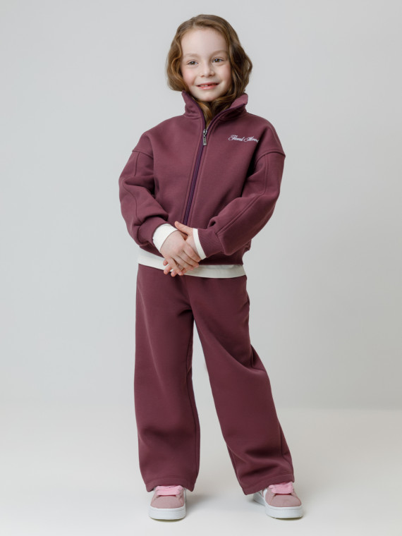 

Брюки для девочек CROCKID, КР 400875, цвет - бордовый, Брюки