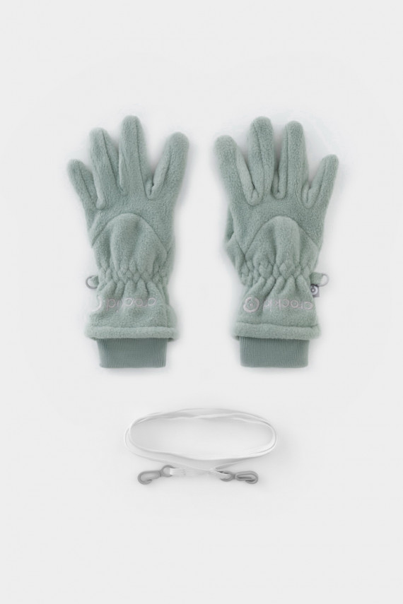 

Флисовые перчатки на шнурке для мальчиков CROCKID, ФЛ 10001/25/57 ГР, цвет - зеленый, Флисовые перчатки на шнурке