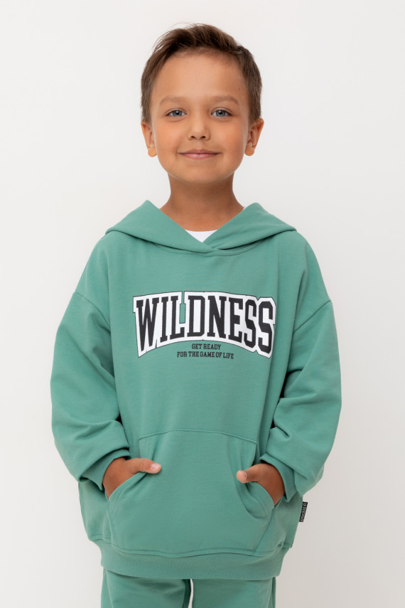 

Худи с капюшоном для мальчика для мальчиков CROCKID, КР 302740-1, цвет - зеленый, Худи с капюшоном для мальчика