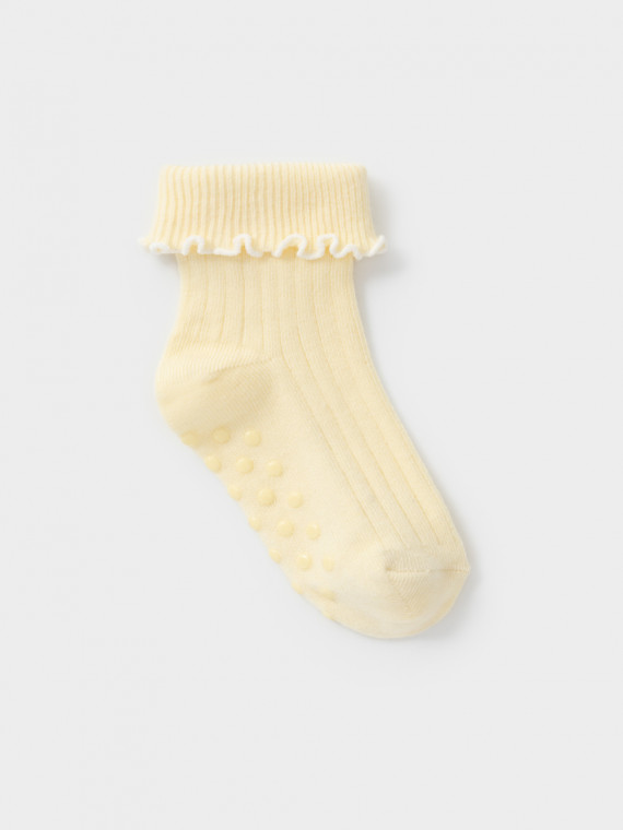 

Носки со стопперами для девочки для девочек CROCKID, К 9693/2 ФВ, цвет - желтый, Носки со стопперами для девочки