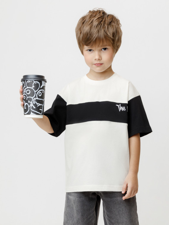 

Футболка для мальчиков CROCKID, КР 303028, цвет - сахар, Футболка