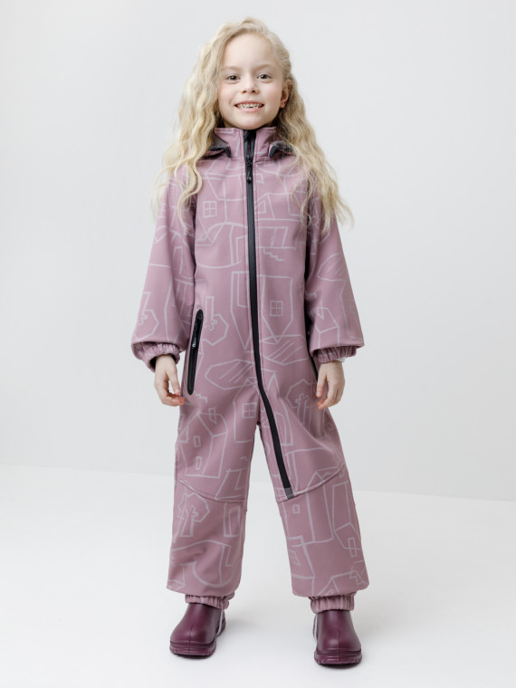 Комбинезон демисезонный софтшелл для девочки для девочек CROCKID ВК 60135н2 ГР цвет - фиолетовый 3899₽
