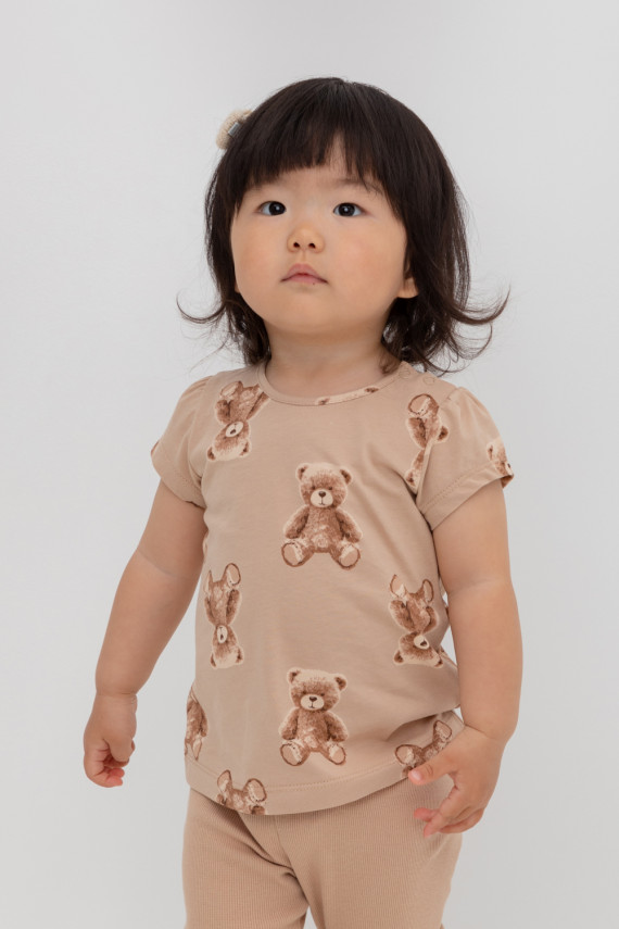 

Футболка для девочек CROCKID, КР 302200, цвет - светло-бежевый, Футболка