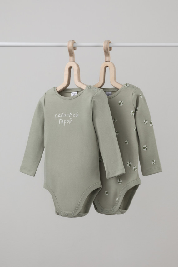 

Боди для новорожденных CROCKID, К 6342-2уп, цвет - хаки, Боди