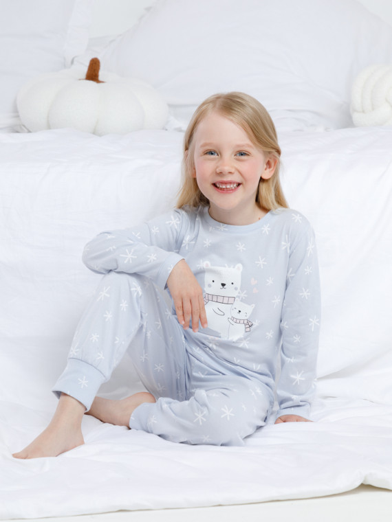 Пижама для девочек CROCKID К 1637 цвет - голубой 1019₽